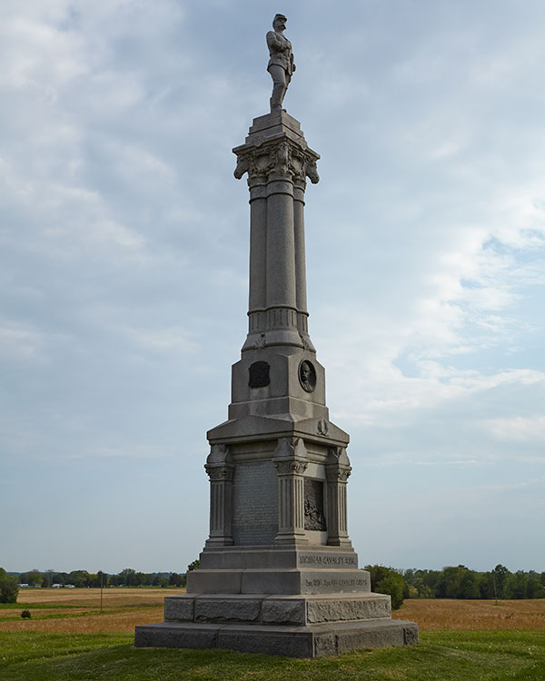 Michigan Cavalry Brigade monument at Gettysburg. Image ©2015 Look Around You Ventures.